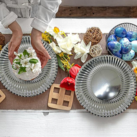 Assiettes jetables en papier métallisé de 9 pouces, lot de 5, recyclables, motif personnalisé moderne, pour fête, pique-nique, mariage, Horeca