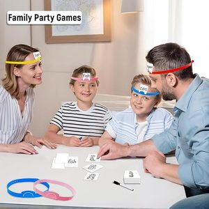 Jeu de devinettes avec bandeaux en plastique (6 couleurs) – Jeu de société familial avec carte à insérer pour soirées jeux et activités pour enfants - Product Image 3