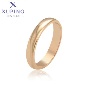 Xuping cincin pasangan emas 18K, perhiasan cincin modis elegan sederhana untuk pasangan