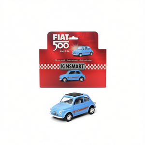 Voiture miniature Fiat 500 en métal moulé sous pression, échelle 1:24, modèle de collection à action de recul - Product Image 1