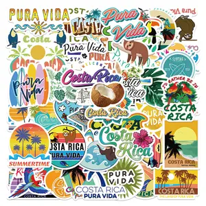 República da Costa Rica Summer Travel Holiday Sticker para garrafa Laptop Stickers Costa Rica Logo Gift Label