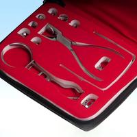 Kit de perforateurs de diaphragmes dentaires avec pinces et étui de rangement pour cabinet dentaire