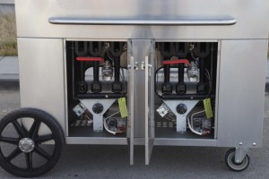 Stazione di friggitrice a <span class=keywords><strong>Gas</strong></span> esterna pesante Mobile in acciaio inossidabile 304 con 93,000 BTU/h e Design a 4 ruote per la ristorazione ad alto Volume - Product Image 5