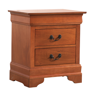 Oak Nightstand With Classic Design Two <b>Drawer</b> <b>Storage</b> For Bedroom - Product Image 2