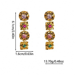 Pendientes Pequeños de Cristal con Incrustaciones de Cristal de Colores, Estilo Vintage, de Lujo, de Alta Calidad, Populares y Exagerados, para Mujer, Marca Evergreat - Product Image 5