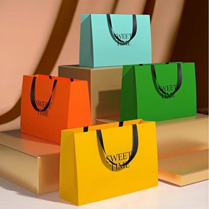 Bolsas de Regalo de Papel Personalizadas de Buena Calidad, Bolsa de Papel Kraft de Lujo para Farmacia, Bolsa de Papel para Envíos, Embalaje sin Línea de Cintura, OEM - Product Image 1