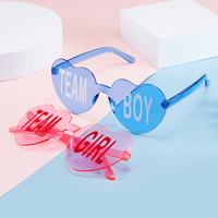 Lunettes de soleil en gros pour révélation du sexe, motif cœur, pour équipe garçon/fille, invités et amis