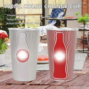 Hot Sales 400ml Aluminum Tumbler <b>Reusable</b> Classic Design Color Changing Cold Drink <b>Cup</b> <b>Lid</b> Thermal Insulation 0-6h Temperature - Product Image 2