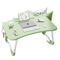 Bureau portable pliable pour ordinateur portable avec emplacement pour tablette et bord avant incurvé pour lit, canapé, maison, étude, lecture et usage quotidien