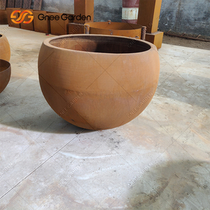 Corrosion Rust Prevention Laser Cut Extra Large <b>Square</b> Corten Steel Outdoor Floor Use Plant <b>Pots</b> Customized Color Minimalist - Product Image 6