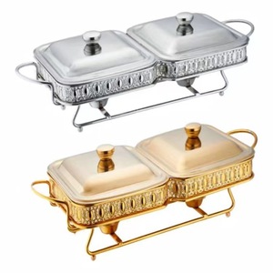 Chauffe-<span class=keywords><strong>Plat</strong></span> de Luxe en Acier Inoxydable et Verre, Réchaud Portable <span class=keywords><strong>pour</strong></span> Buffet, Idéal <span class=keywords><strong>pour</strong></span> la Restauration - Product Image 2