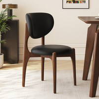 Chaise de salle à manger vintage en bois massif sans accoudoirs, tissu rembourré noir, style nordique, luxe léger, personnalisable, pour hôtel, restaurant, maison