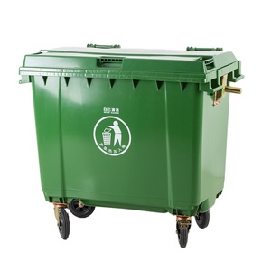 <span class=keywords><strong>Bidone</strong></span> per Rifiuti da Esterno AF07660 BAIYUN, Grande Capacità 660L, Robusto con 4 Ruote e Manico in Metallo - Product Image 2