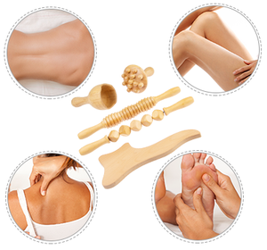 Set de Masaje Anticelulítico de <span class=keywords><strong>Maderoterapia</strong></span>, Rodillo de Madera para Drenaje Linfático, Copas de Masaje de Madera - Product Image 6
