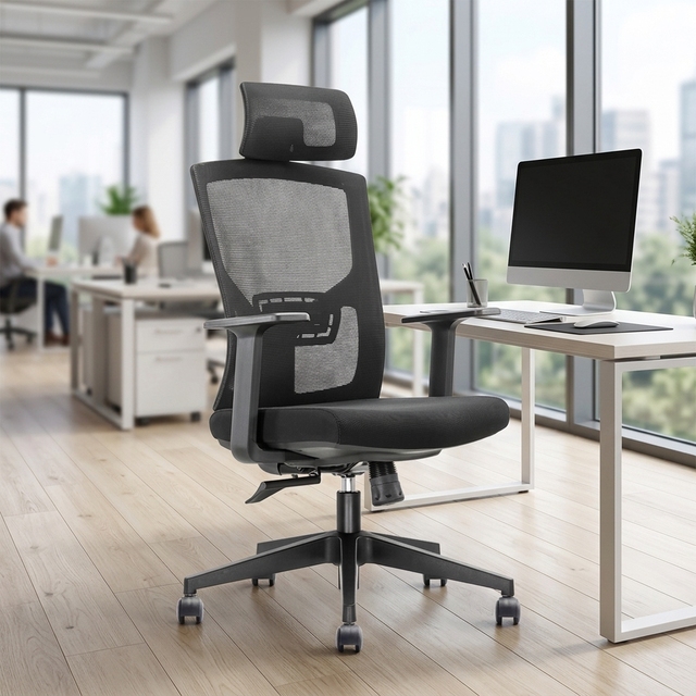 New Design Ergonomic Executive Commercial Chairs Multi-function High Back Mesh Fabric Office Work Chair