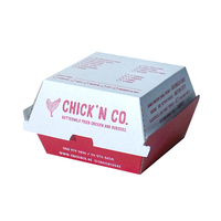 Boîte à hamburger en papier kraft avec doublure intérieure résistante à la graisse, avec logo personnalisé, pour la livraison de hamburgers à emporter