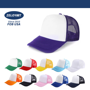 Factory Wholesale Sublimation Blank Hot Sales Polyester Sublimation Mesh Trucker Hat Custom Personalized Promotional Gifts