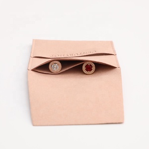 Pochette à bijoux en velours rose foncé personnalisée de luxe, sacs d'emballage pour bijoux, pochette à bijoux avec logo - Product Image 3
