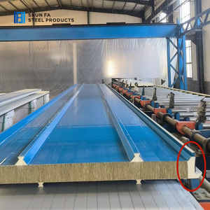 カスタムロックウール屋根サンドイッチパネル金属タイル耐火アルミ壁板倉庫工場工場建築資材 - Product Image 3