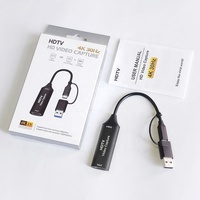 Support Win/Mac/Linux Laptop 1080P HDTV USB 4K 30Hz Video Capture Device with USB-C Audio Adapter for Live Stream Gaming