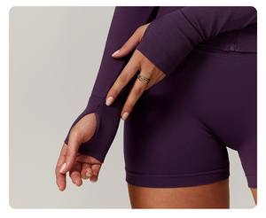 <span class=keywords><strong>Camiseta</strong></span> Deportiva de Manga Larga con Cierre para Mujer, Chaqueta Deportiva Ajustada sin Costuras para Mujer - Product Image 5