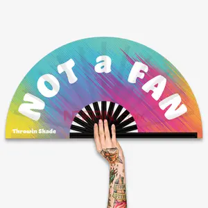 NFFAN Customise Large Chinese Kung Fu Hand Fan Bamboo Skeleton Folding Cloth Handheld Rave Clack Fans for Festivals or Promotion