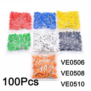 100 Pcs/Lot Borne À Sertir VE0506 VE0508 VE0510 Pré Isolant Terminal