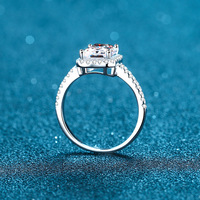 Bijoux de luxe simples pour femmes, bagues de fiançailles en argent 925 avec diamant de laboratoire de couleur D VVS1, moissanite
