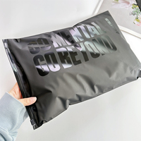 Sacs d'Emballage Personnalisés Imprimés Givrées Noirs Biodégradables avec Fermeture Éclair pour Vêtements et T-shirts