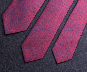 Mulberry Silk Jacquard Weave <strong>Tie</strong> Men's Wedding Casual <strong>Burgundy</strong> Striped Professional Work Formal Business Trend Customizable Logo - Product Image 3