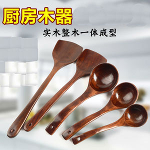 Juego de espátulas de madera de 39x9,5 cm, herramienta de cocina multifunción para freír, cuchara para sopa de arroz, uso en sartenes antiadherentes - Product Image 5