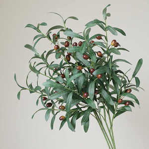 Décoration Forme Bloc Fleurs Artificielles Plante Décoration Branche D'<span class=keywords><strong>olivier</strong></span> Vert 4 Fourchettes Branche D'<span class=keywords><strong>olivier</strong></span> avec Fruit Fausse Branche - Product Image 3