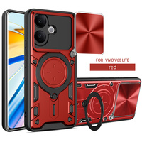 Étui de protection magnétique Lichicase en métal avec béquille et cache-objectif coulissant pour VIVO V70 V70 Elite