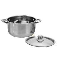 Ensemble de casseroles en acier inoxydable écologique moderne, 2 pièces, pour la maison et la restauration, compatible avec les cuisinières à gaz et à induction, couleur naturelle