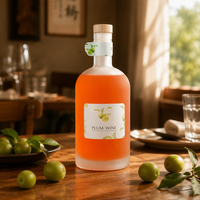Offre Spéciale – Bouteille de Vin en Verre Dépoli Rond avec Bouchon en Bois 500 ml – Emballage Mat pour Boissons