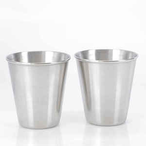 Chopes à bière en acier inoxydable 50ml/100ml/150ml à simple paroi, bord roulé, pour boissons froides, tasses coniques isolantes - Product Image 1