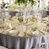 Nappe de table miroir JINDY pour hôtel, vente en gros, argentée, pour décoration de mariage, effet réfléchissant