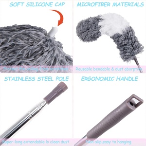 <span class=keywords><strong>Plumeau</strong></span> en microfibre avec poteau d'extension Brosse à poussière rétractable Nettoyeur de plumes longues - Product Image 3