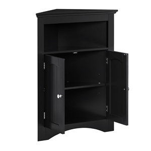 <b>Corner</b> Cabinet With Doors And Shelves For Kitchen Living Room Free Standing <b>Storage</b> <b>Unit</b> - Product Image 4