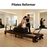 Machine de Pilates pliable portable en noyer, certifiée CE, équipement de gym compact pour la maison avec six ressorts