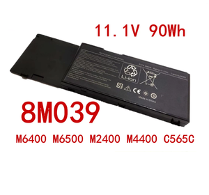 Batterie de remplacement authentique pour ordinateur portable <span class=keywords><strong>DELL</strong></span> <span class=keywords><strong>M6400</strong></span> M6500 M2400 8M039 C565C 312-0873 11.1V 90WH 8600mAh - Product Image 2
