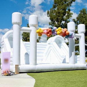 <span class=keywords><strong>Castillo</strong></span> Inflable Blanco para Fiestas al Aire Libre, Bodas, con Tobogán, para Alquiler - Product Image 2
