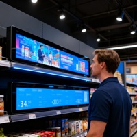 Pantalla LCD Táctil de 28.6 Pulgadas, Todo en Uno, para Montaje en Pared, con Barra Extensible, para Señalización Digital, Publicidad en Tiendas Minoristas