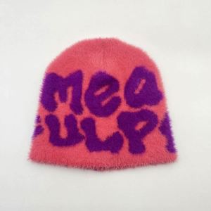 Gorros de Lana Personalizados al por Mayor con Bordado 3D, Estampado Jacquard, Estilo Y2K, Gorros de Negocios - Product Image 4