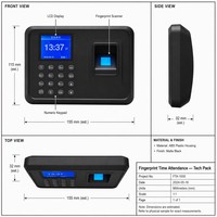 Máquina de Control de Asistencia por Huella Dactilar al Mejor Precio, Sistema de Control de Acceso con Código PIN, Reloj Biométrico