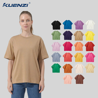 T-shirt pour femme Kuenzi personnalisé avec logo personnalisé, couleur mixte, col rond, manches courtes, 80% coton, 20% polyester, 300GSM