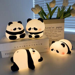 Luce notturna a LED sensibile al tocco, design a forma di <span class=keywords><strong>panda</strong></span>, regolazione a tre livelli, illuminazione colorata, funzione timer, ricaricabile, luce soffusa - Product Image 5
