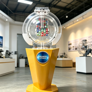 HUAXI Simulierte Mark Six Style Acryl-Lotterie-Ziehungsmaschine Elektronischer Bingo-Keno-Lotterie-Bläser 360-Grad-Rotation Faltbar - Product Image 1