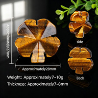 Ornement de poche porte-bonheur en pierre précieuse sculptée en cristal naturel trèfle à quatre feuilles, vente en gros