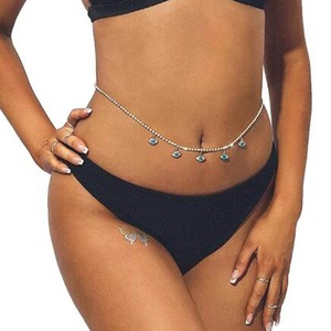 Cadena de cintura con ojos malvados, joyería sexy, cadena de vientre con corazón plateado, accesorio corporal para mujeres y niñas - Product Image 1